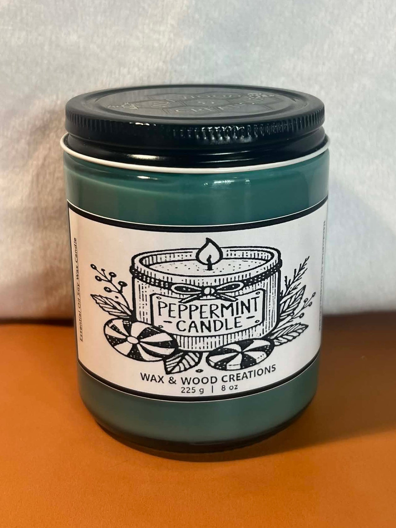 Peppermint Candle Soy Wax 8oz