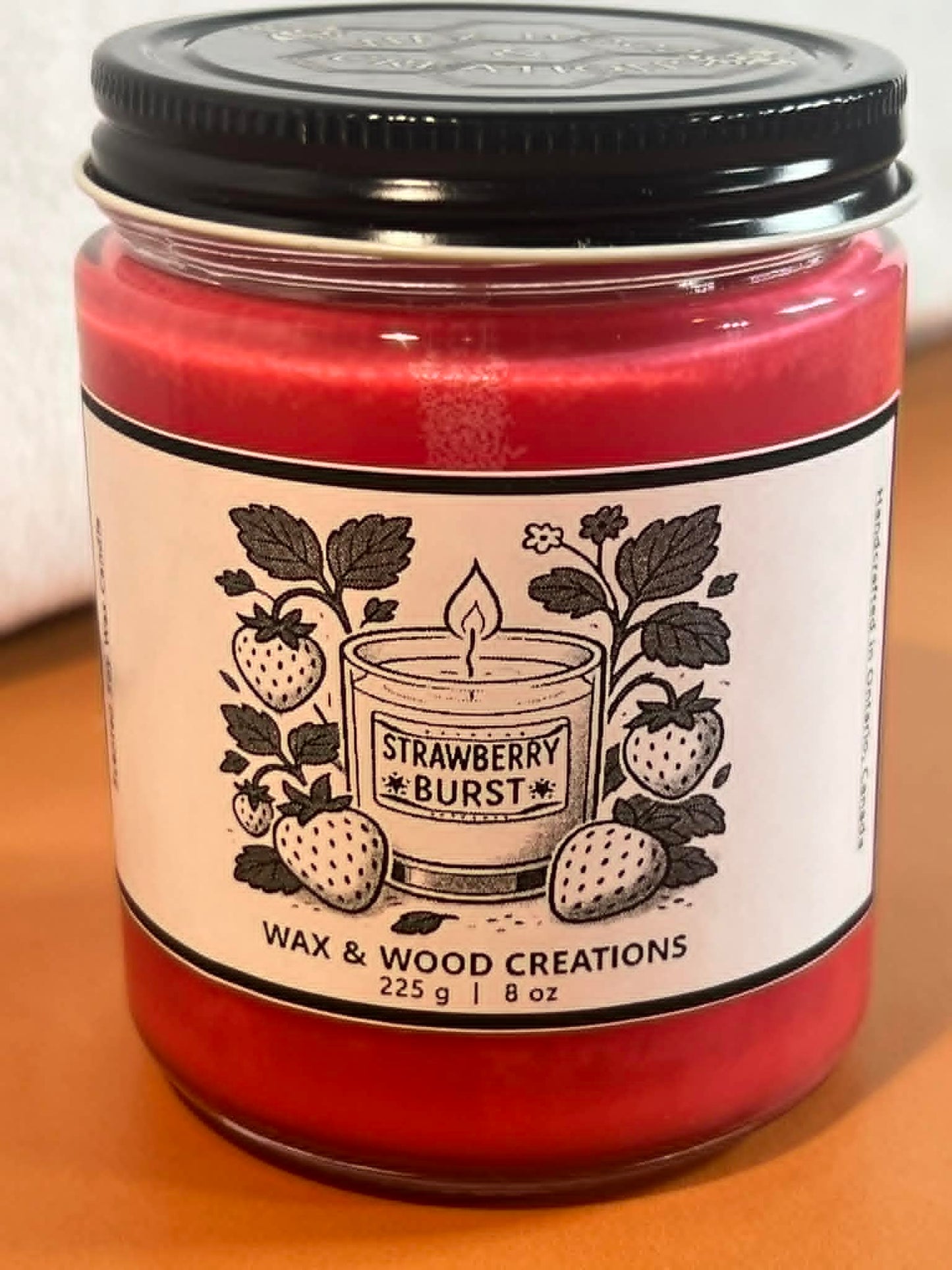 Strawberry Burst Candle Soy Wax 8 oz
